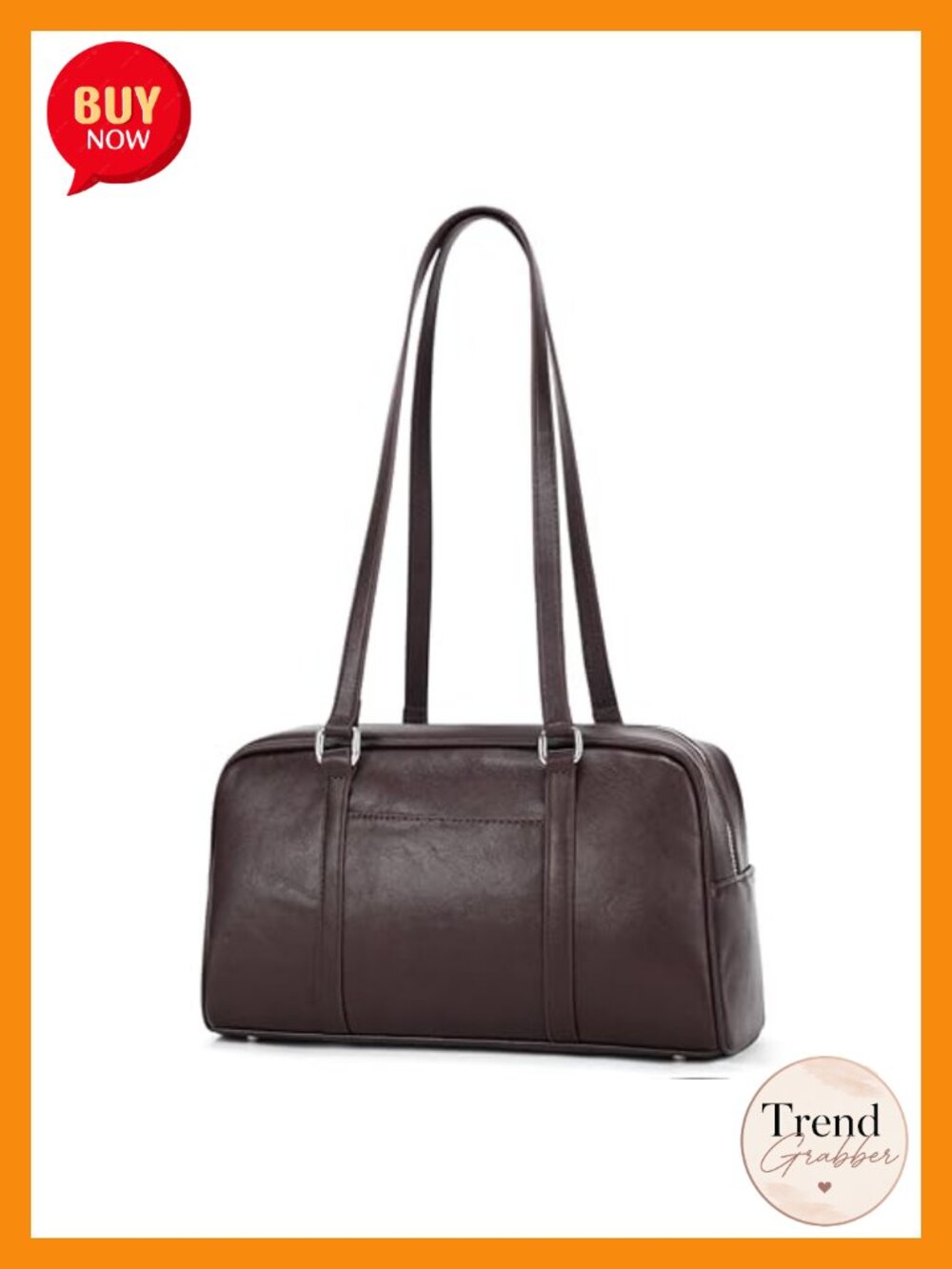 Vegan Leather Bowling Bag Purse with Top Handle Shoulder Bag